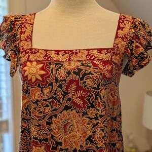 Long Maxi Floral Square Neck Dress with Ruffled Straps SM